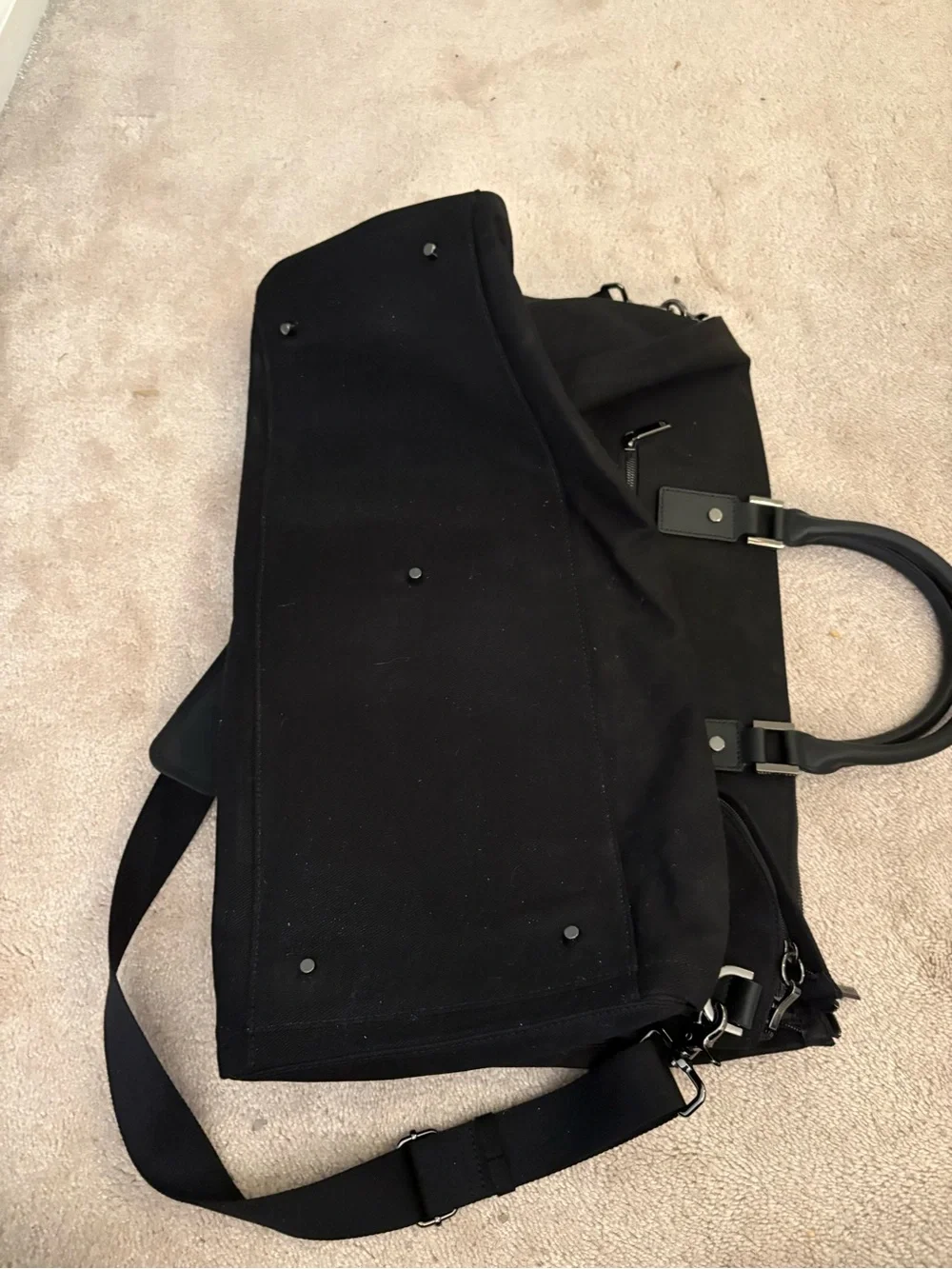 Black Men's Dual-Pocket Briefcase